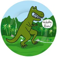 Petit Jour Paris Tallerken - Melamin - Dinosaur - - OneSize - Tallerken