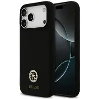 GUESS Silikon Logo Strass 4G MagSafe-etui for iPhone 17 Pro Max - Svart