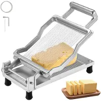 Vevor osteskjærer med tråd, 0,2" ultratynt ostesmørblad, avtakbar osteskjærertråd, kommersiell osteskjærer i aluminiumslegering med knivtråd i 316 rustfritt stål, kjøkkenmatlaging