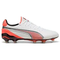 Puma KING ULTIMATE FG/AG Football Boots Unisex, Shoes, White/Silver/Glowing Red, 44