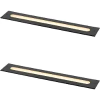 QAZQA Sett med 2 moderne bakkespotter svart 50 cm inkl. LED IP65 - Eline