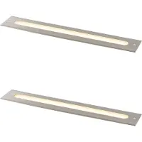 QAZQA Sett med 2 moderne bakkespotter stål 50 cm inkl. LED IP65 - Eline
