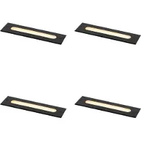 QAZQA Sett med 4 moderne bakkespotter svart 30 cm inkl. LED IP65 - Eline