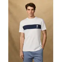 Hackett for man. HM5000094 Heritage T-shirt white panel (S), Casual, Cotton, Short sleeve