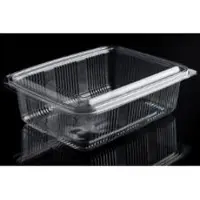 Multi Plastbæger Catersource 1500 ml 140x195x70 mm firkantet hængslet låg RPET Klar,100 stk/ps - (100 stk.)