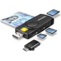 Axagon CRE-SMP2A ID-kortleser & SD/microSD/SIM-kort PocketReader USB