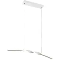 Reality LED-pendellampe Ginko, hvit matt, metall, lengde 79 cm