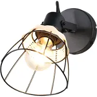 Reality Vegglampe Jerome, Ø 14 cm, 1 lyskilde, matt svart, bryter