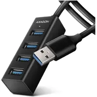 Axagon SuperSpeed USB-A mini hub med 1.2 m kabel USB-hub - USB 3.2 - 4 porter - Svart