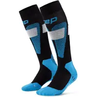 Cep Ski Merino Socks Tall 3.0, Skistrømper, Dame, Black/Blue
