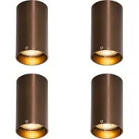 QAZQA Sett med 4 moderne mørke bronsespotter 5,5 cm - Tuba