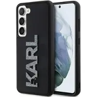 Karl Lagerfeld 3D gummideksel med glitterlogo for Samsung Galaxy S23 - svart