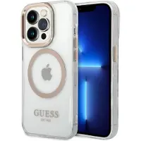 GUESS GUHMP14LHTRMD iPhone 14 Pro 6,1" gull/gull hardcase Metal Outline Magsafe