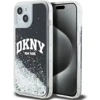 DKNY Liquid Glitter Big Logo iPhone 14/15/13-etui - svart