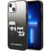 Karl Lagerfeld KLHCP14MTGKCK iPhone 14 Plus Hardcase Black/Black Gradient Ikonik Karl & Choupette
