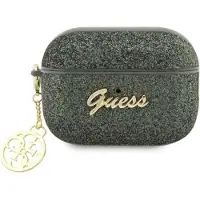GUESS GUAP2GLGSHA AirPods Pro 2 deksel grønn/kaki Glitter Flake 4G Charm
