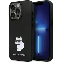 Karl Lagerfeld KLHCP14XSMHCNPK-etui til iPhone 14 Pro Max 6,7" - svart silikon C metallstift
