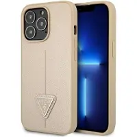 GUESS GUHCP14LPSATLE iPhone 14 Pro 6,1" beige / beige hardcase SaffianoTriangle Logo