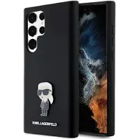 Karl Lagerfeld Silikon Ikonik Metal Pin-etui for Samsung Galaxy S24 Ultra - svart