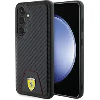 Ferrari Carbon Stitched Bottom-etui for Samsung Galaxy S24 - svart