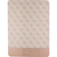 GUESS 4G Stripe Allover-etui for iPad Pro 12,9" - rosa
