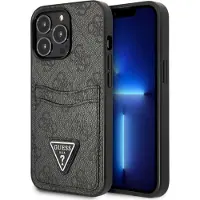 GUESS GUHCP13LP4TPK iPhone 13 Pro / 13 6,1" svart/svart hardcase 4G Triangle Logo Cardslot