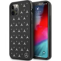Mercedes Etui med sølvfarget stjernemønster til iPhone 12 Pro Max - svart