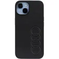 Audi syntetisk lær iPhone 14 6,1" svart/svart hardcase AU-TPUPPCIP14-TT/D1-BK