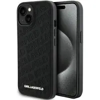 Karl Lagerfeld Quiltet K-mønsterveske for iPhone 15 - svart
