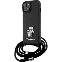 Karl Lagerfeld Klhcp15ssakcpsk Iphone 151413 6.1 Crossbody Saffiano Pin Karl&choupette Telefondeksel