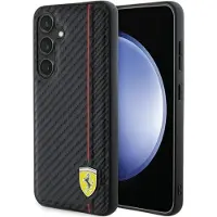 Ferrari Carbon Printed Line-etui for Samsung Galaxy S24+ - svart
