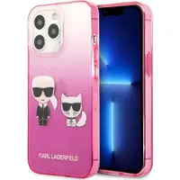 Karl Lagerfeld Gradient Ikonik Karl&Choupette-etui til iPhone 13 Pro / iPhone 13 - Rosa