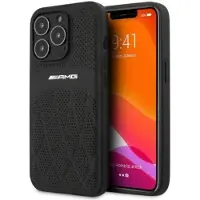 Mercedes AMG AMHCP13LOSDBK iPhone 13 Pro / 13 6,1" svart/svart hardcase i lær med buede linjer