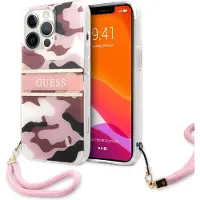 GUESS GUHCP13LKCABPI iPhone 13 Pro / 13 6,1" rosa/rosa hardcase Camo Strap Collection