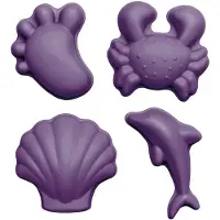 Scrunch Sandform - 4 stk. - Silikon - 6,5–10,5 cm - Dark Lilla - - OneSize - Sandleker