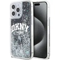 DKNY Liquid Glitter Big Logo iPhone 12 Pro/12-etui - svart