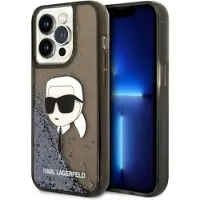 Karl Lagerfeld Glitter Karl's Head-etui til iPhone 14 Pro Max - svart