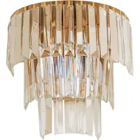 Milagro Lighting Vegglampe Milano, høyde 27 cm, gull/krystall, glass, 2 x E14