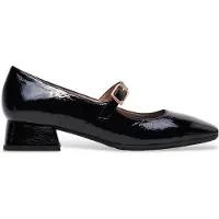 Hispanitas for woman. HV243439 Ballerinas Aruba black (40), Leather, Flat, Buckle, Casual