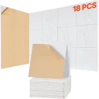 Vevor 18-pakning akustiske paneler med selvklebende, 11,8 x 11,8 x 0,4 tommer lydisolerte skumpaneler, lydisolerte veggpaneler av polyesterfiber med høy tetthet, for hjem, studio, kontor, kino, hvit