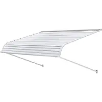 Vevor aluminiumsmarkise 60 x 42 tommer, slitesterk vindusmarkise dørbaldakin, lette og stabile aluminiumsmarkiser for dører utvendig regn snø sollysbeskyttelse for dør inngangsvinduer terrasse veranda