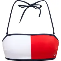 Tommy Hilfiger for woman. UW0UW06572 Bikini top colour block white, red (M), Beachwear, Nylon