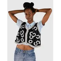 Blue Tomato Crochet Vest Strikket genser svart