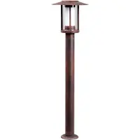 LINDBY LED-gatelampe Pavlos, 76 cm, rustfarget, stål