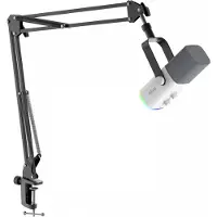 Fifine AM8TW USB/XLR RGB dynamisk studiomikrofon med stativ PnP