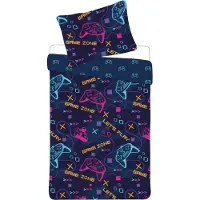 Licens Sengetøy 140x200 cm - Microfiber - Vendbart gamer-motiv
