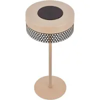 Briloner Akkubetjent bordlampe Booha, beige, metall, IP44, dimbar