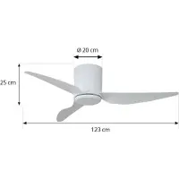 LINDBY takvifte Aulo, hvit, DC, stillegående, Ø 123 cm