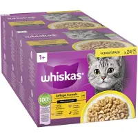 Whiskas Megapakke 1+ Adult porsjonsposer 48 x 85 g - Fiskeutvalg i gelè