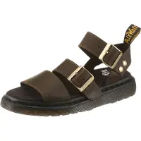 Dr. Martens for woman. 42821300 Gryphon Dms leather sandals green (39), Flat, Buckle, Casual